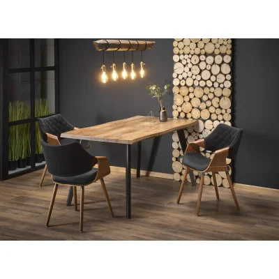 FOLDING TABLE DICKSON 150-210/90 CM, TABLETOP - NATURAL WOOD, LEGS - BLACK